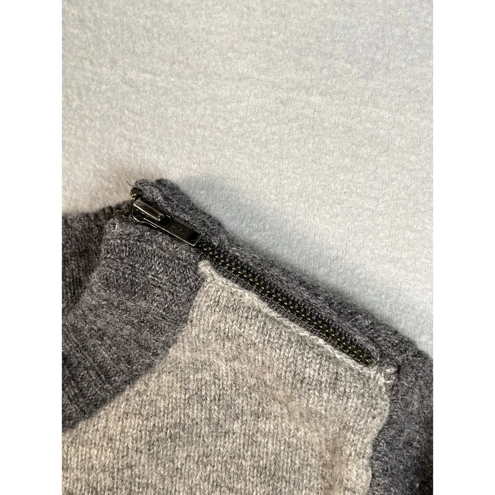 J. Crew Two‎ Tone Wool Sweater Zipper Detail Crewneck Casual Women's XS